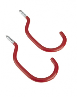 Screw-in All Purpose Hook Curved Red Protective coated Steel